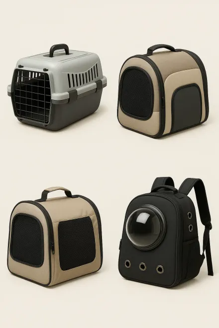 Verschiedene Transportbox-Typen für Katzen im Auto