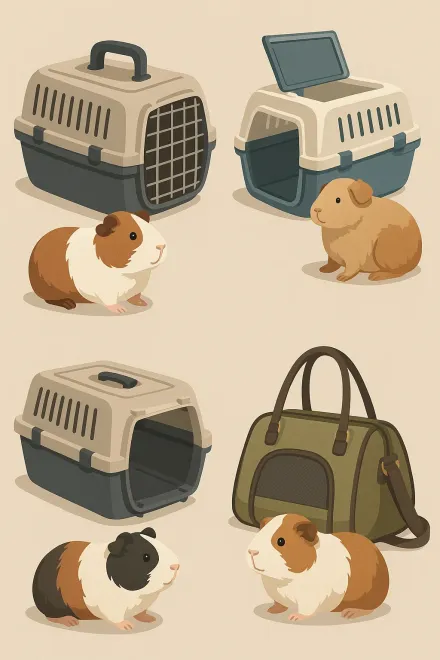 Halter wählt die passende Transportbox für sein Meerschweinchen