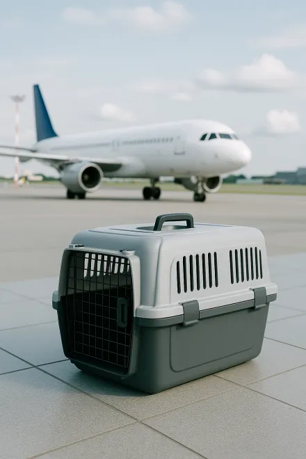 Zugelassene Transportbox für Flugreisen mit Hund oder Katze
