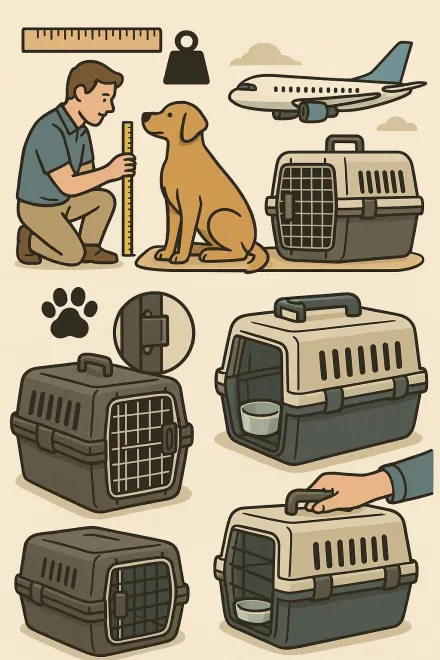 Transportbox für Hunde im Flugzeug auswählen