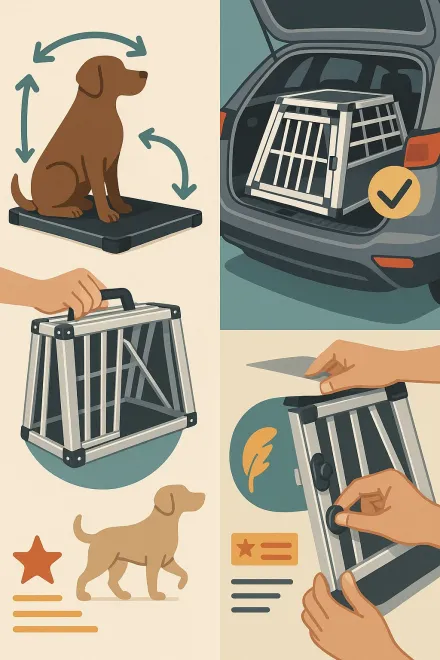 Hundebesitzer wählt eine Aluminium Hundebox