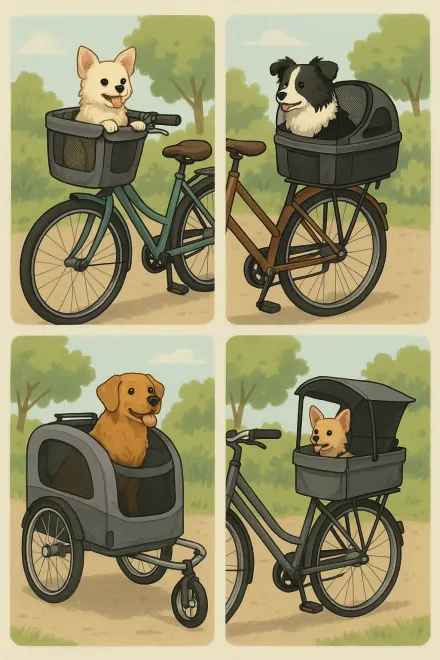 Kleiner Hund im hinteren Fahrradtransporter